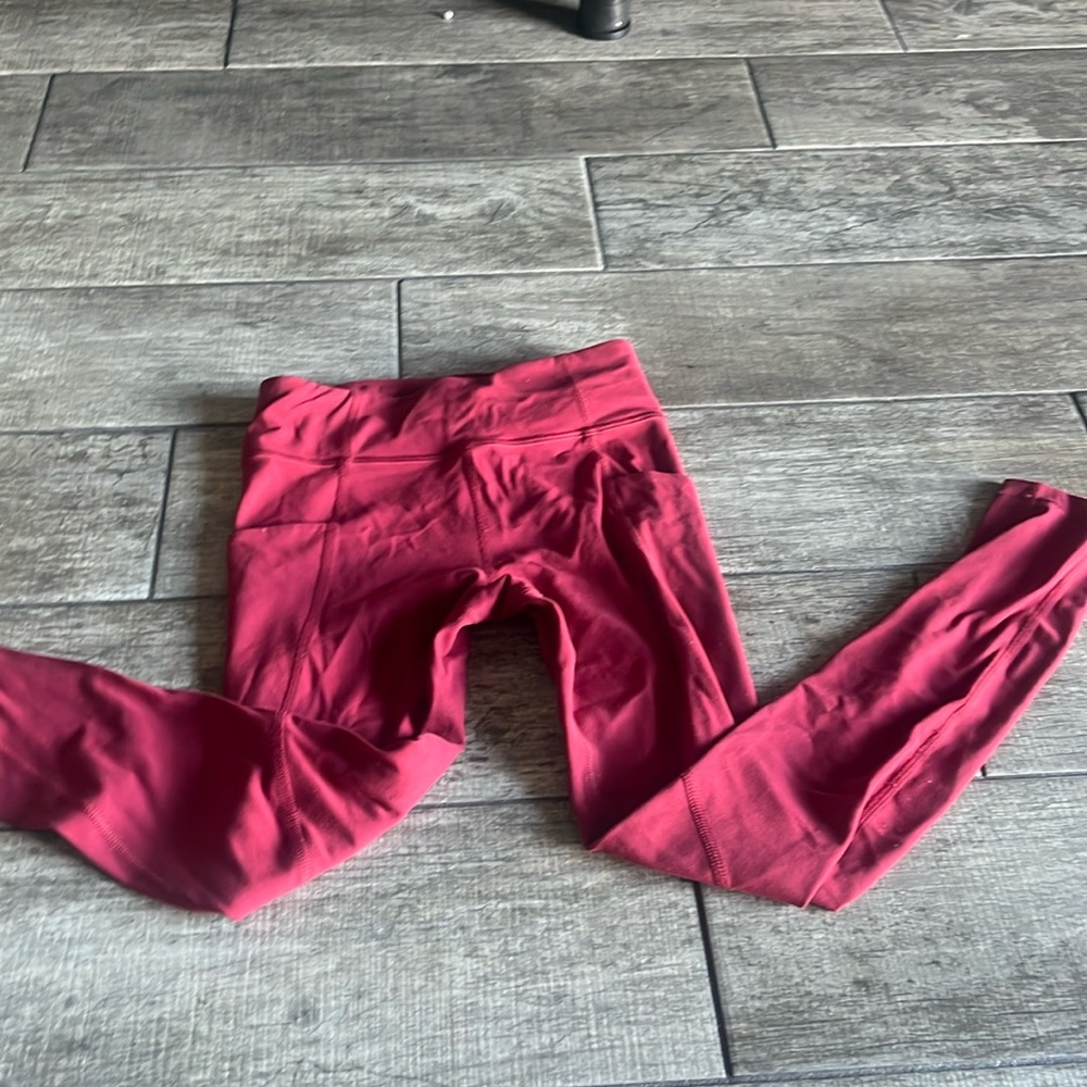 Wine red, girls leggings, size 8-10 M